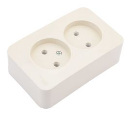 2-ая наружная розетка Schneider Electric Blanca Бежевый, без заземления, без шторок, изолированная пластина SE BLNRA000217 