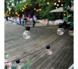 Светодиодная лофт-гирлянда NEON-NIGHT 5м черный ПВХ 20 LED теплое белое свечение 303-066 