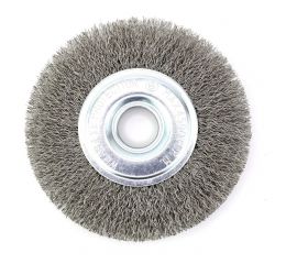 Щетка дисковая 13-096 150х22.2 мм, ворс гофрированная нержавеющая сталь 0.30 мм для УШМ EuroBrush EB-MCST5 