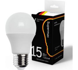 Светодиодная лампа Supermax LED 15Вт A60 220В E27 6400K, Sup_LED15wA60E2764 