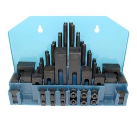 Набор клиновых ступенчатых прижимов (58 предметов, паз 7.7 мм, М6x1 мм, металлический футляр, YT-0200) CNIC 66467 