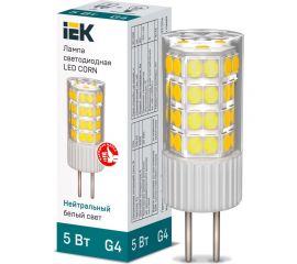 Светодиодная лампа IEK corn капсула 5вт 230в 4000к керамика g4 LLE-CORN-5-230-40-G4 