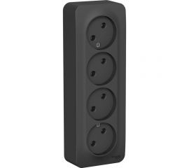 4-ая наружная розетка Schneider Electric Blanca Антрацит, без заземления, без шторок, 16А, 250В SE BLNRA000416 