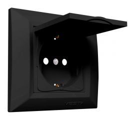 Розетка Vesta Electric roma одинарная с заземлением с крышкой FRZ00020105CMT 