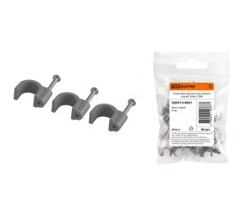 Круглая пластиковая скоба TDM 6 мм, серая, 50 шт. SQ0514-0061 