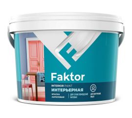 Акриловая краска ЯРОСЛАВСКИЕ КРАСКИ FAKTOR для интерьеров белая, ведро 2,5 кг О05355 