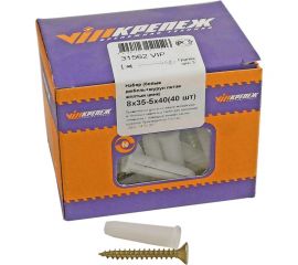 Набор белый дюбель VIPкрепеж 40 шт. 31562 VIP 