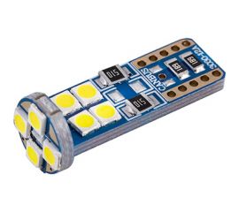 Автолампа SKYWAY диод, T10 (W5W), 12 В, 12 SMD диодов, без цоколя, 1-конт., белая S08201502 
