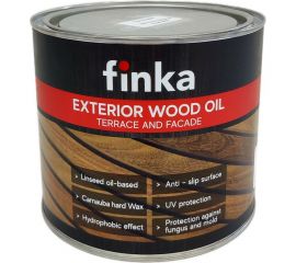 Масло для террас и фасадов Finka Exterior Wood Oil для внутренних и наружных работ, льняная основа, тик (Teak), 2.2 л FO-22T 