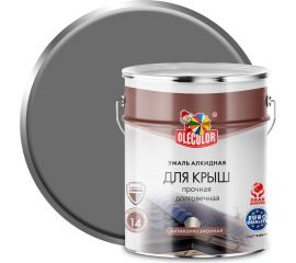 Алкидная эмаль для крыш OLECOLOR серый, 5 кг 4300004994 