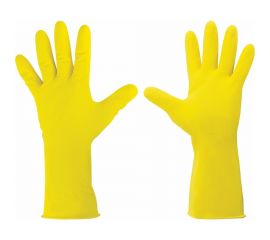 Хозяйственные латексные перчатки с хлопковым напылением ЛАЙМА Люкс р. L 600043 