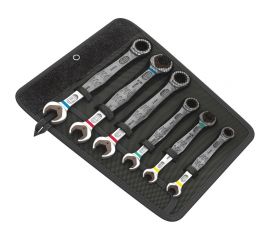 Набор двусторонних рожковых и комбинированных ключей с трещоткой Wera, 6 предметов, WE-020022 