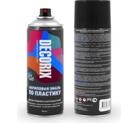 Аэрозольная эмаль по пластику Decorix (черный; глянцевый; 520 мл) 0117-01 DX 