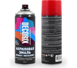 Аэрозольная эмаль Decorix (металлик; глянцевая; акриловая; красный; 520 мл) 0103-44 DX 