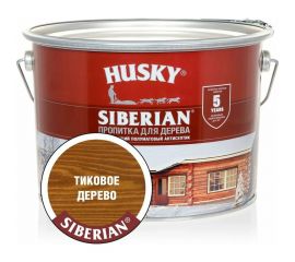 Декоративная пропитка-антисептик для дерева HUSKY SIBERIAN полуматовая тиковое дерево 9 л 28839 