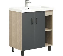 Тумба с раковиной Onika ТИМБЕР 70.10 серый мат./дуб сонома 107057 