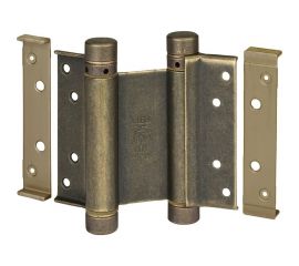 Барная пружинная петля двойного действия ALDEGHI LUIGI SPA 75х34х28 мм, цвет: матовая античная бронза, к-т: 2 шт + ключ с декоративными шурупами 101OS075B2 