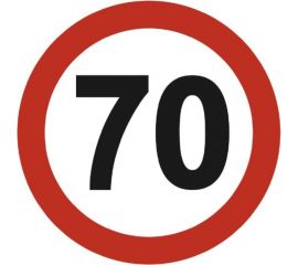 Наклейка SKYWAY Ограничитель скорости круглая ГОСТ 70 км/ч d 146 мм S08101040 