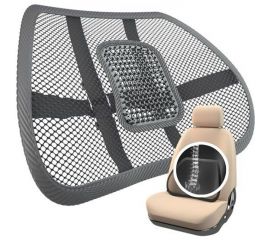 Поясничная сетчатая поддержка с массажером Nova Bright чёрная, 40x39 см 47822 