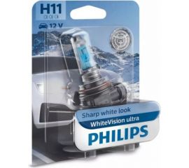 Автолампа PHILIPS H11, 55 Вт, PGJ19-2, WhiteVision ultra 4000 K, 12 В 12362WVUB1 