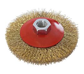 Щетка-крацовка коническая (125 мм; M14; латунированная витая проволока) Pobedit 2133225 