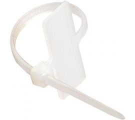 Нейлоновый хомут с табличкой 8х25.4 DKC 2.5х100 белый 100 шт. 2252100SR-M 