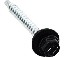 Кровельный саморез STARFIX 4,8x29 мм, цинк, шайба с прокладкой, PT1, RAL 9005, 200 шт. SMC2-35396-200 