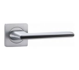 Дверная алюминиевая ручка Вантаж матовый хром/черный глянец V51L-2 AL 