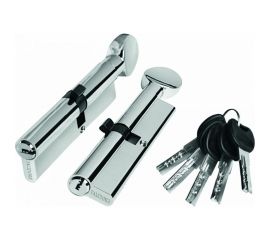 Цилиндр PALIDORE 90PC 45/45С ключ/завертка, хром блестящий 98760936 