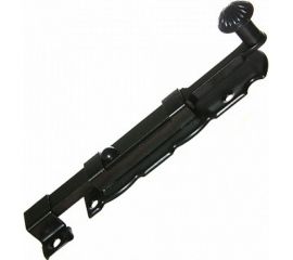 Накладная фигурная задвижка Tech-Krep ЗД-100x54 плоский ригель L 140 черный матовый 1 шт. пакет 151903 