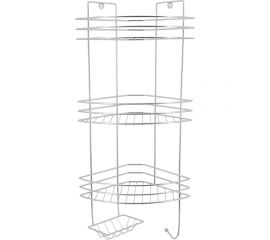 Полка для ванной Rosenberg 3-х ярусная угловая с мыльницей RUS-385292-3Zn 