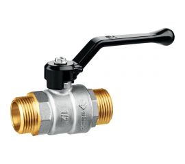 Шаровой кран ЗУБР полнопроходной ""папа-папа"", ручка, никелированная латунь, 1/2"" 51326-1/2 