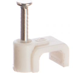 Плоская скоба ЭРА 6 мм, пластиковая Б0038905 