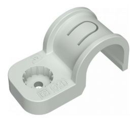 Пластиковая односторонняя крепеж-скоба для прямого монтажа Промрукав атмосферостойкая, серая, в п/э. PR13.0398 