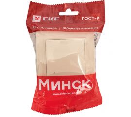 1-местная розетка EKF СП с/з Минск с крышкой 16А бежевая с защитными шторками SQERR16-029-200 