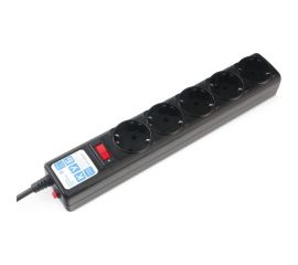 Фильтр-удлинитель Power Cube 7,0 м 5 розеток (черный графит) 10А/2,2кВт, SPG5-7M 