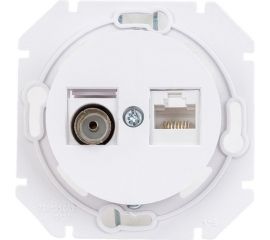 Механизм компьютерной розетки +ТВ Bylectrica скрытая установка, серия ПРОВАНС, белый ТК-6351 