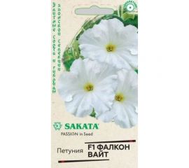Петуния ГАВРИШ Фалкон Вайт крупноцв. 5 шт. пробирка, Саката Элитная клумба 1912238046 