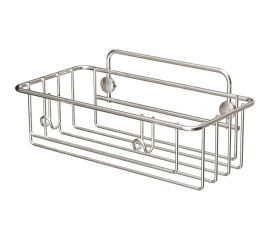 Полка в ванную TEKNO-TEL прямая, 1 ярус, 24х10х12 см, нержавеющая сталь, глянцевая ES094SSS 