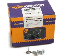 Саморез с прессшайбой VIPКрепеж острый 4,2х16 231 шт 30404 VIP 