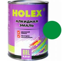 Алкидная автоэмаль Holex 6037 RAL чистый зеленый, 0.8 кг HAS-380686 