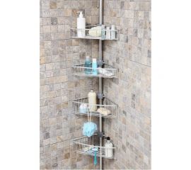 Алюминиевая угловая полка PRIMANOVA 4 полки 25x25 см, на телескопической трубке, 135-270 см M-N29-30 