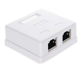 Внешняя двойная розетка TV-COM RJ-45 /FTP/ экранированная, категирии 5E, STV-2RJ45F 