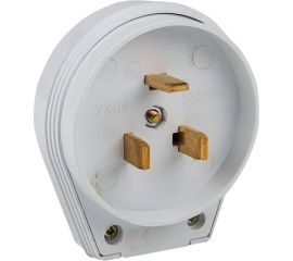 Вилка для разъема РШ-ВШ EKF 32А 250В 2P+PE пластиковая белая AS-250-B-01 