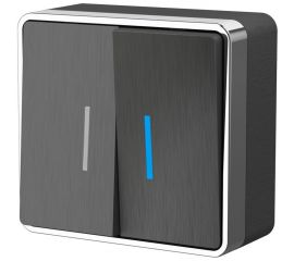 Выключатель WERKEL W5020104 двухклавишный с подсветкой Gallant графит рифленый a051340 