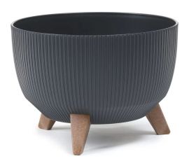 Кашпо на ножках LAMELA Sp.z o. 956 ROMA ECO recycled Jumper диаметр 24 см, высота 19 см, 5.1 л, антрацит 065071 