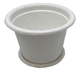 Кашпо с поддоном Осколпласт 0.75 л, мраморное 075-08 