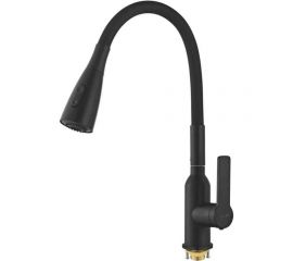 Смеситель для кухни SHEVANIK с гибким изливом, с лейкой, черный S843H-3 