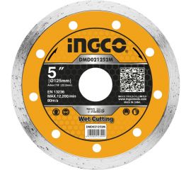 Диск алмазный сплошной (125х5х2х22 мм) INGCO DMD021252M 
