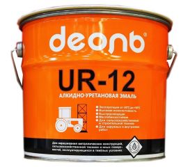 Быстросохнущая автоспецэмаль ДЕОЛЬ UR-12 черная, глянцевая UR12BK3 